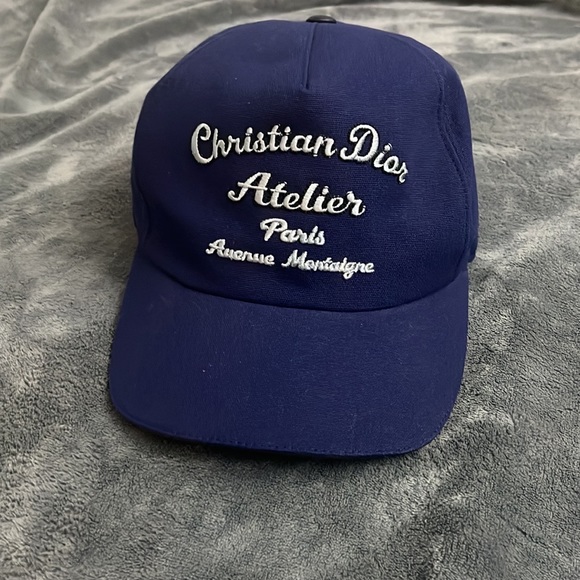 NWT Dior Men's Christian Dior Atelier Blue Embroidered Baseball Cap. - Picture 6 of 8